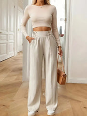 High-Waist Wide-Leg Pants - Plus Size