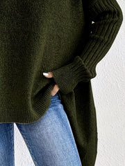 Turtleneck Drop-Shoulder Sweater