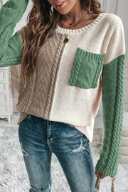 Color-Block Drop-Shoulder Sweater - Plus Size
