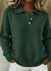 Button Detail Drop-Shoulder Sweater - Plus Size