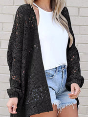 Openwork Open-Front Lightweight Cardigan