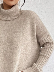 Turtleneck Drop-Shoulder Sweater