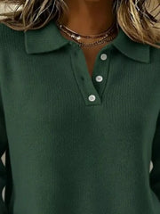 Button Detail Drop-Shoulder Sweater - Plus Size
