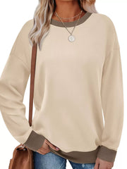 Contrast Trim Crew Neck Sweatshirt
