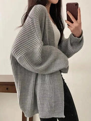 Open-Front Oversized Knit Cardigan