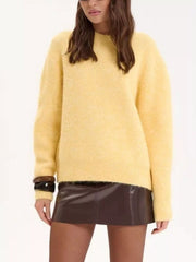 Round-Neck Drop-Shoulder Sweater