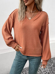V-Neck Drop-Shoulder Sweater