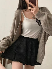 Open-Front Oversized Knit Cardigan