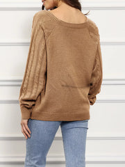 Cable Knit Boat-Neck Sweater