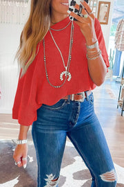 Rib-Knit Off-Shoulder Blouse