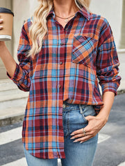 Plaid Button-Up Long-Sleeve Shirt
