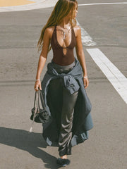Cutout Ribbed Tank Top