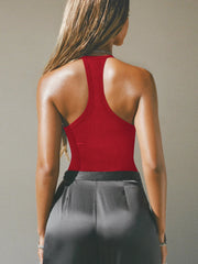 Cutout Ribbed Tank Top