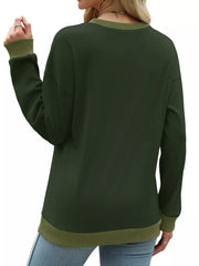 Contrast Trim Crew Neck Sweatshirt