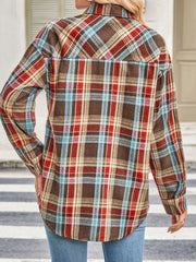 Plaid Button-Up Long-Sleeve Shirt