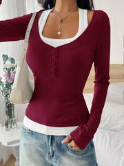 Scoop Neck Long-Sleeve Tee