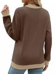 Contrast Trim Crew Neck Sweatshirt