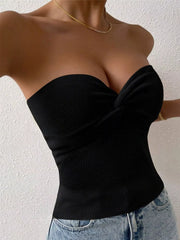 Twist-Front Rib-Knit Tube
