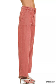 Zenana Straight-Leg Utility Pocket Jeans