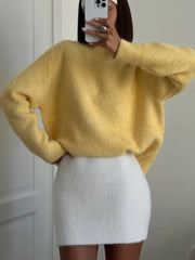 Round-Neck Drop-Shoulder Sweater
