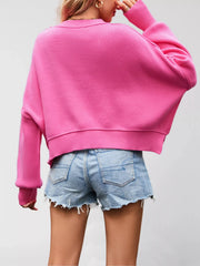 Round-Neck Drop-Shoulder Sweater