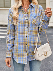 Plaid Button-Up Long-Sleeve Shirt