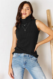 Ribbed Turtleneck Tank - Plus Size