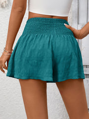 Drawstring Smocked Waist Shorts