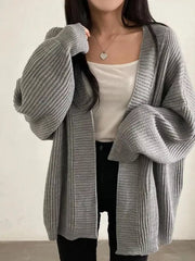 Open-Front Oversized Knit Cardigan