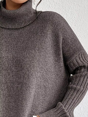 Turtleneck Drop-Shoulder Sweater