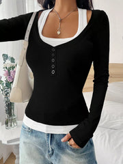 Scoop Neck Long-Sleeve Tee