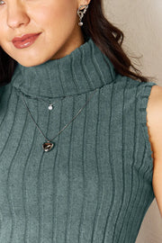 Ribbed Turtleneck Tank - Plus Size
