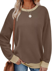 Contrast Trim Crew Neck Sweatshirt