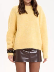 Round-Neck Drop-Shoulder Sweater
