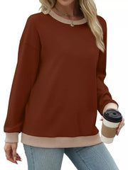 Contrast Trim Crew Neck Sweatshirt