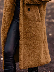 Teddy Bear Hooded Longline Outerwear