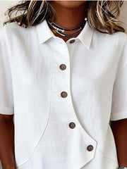 Asymmetrical Button Shirt - Plus Size