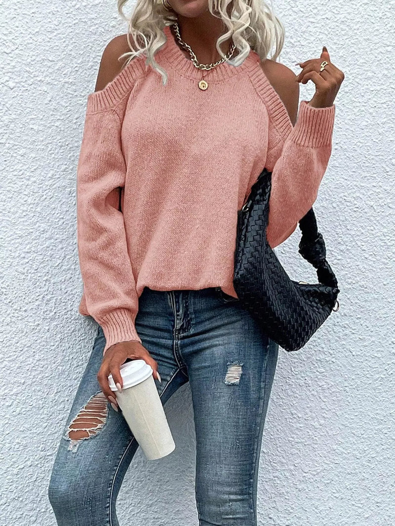 Cold Shoulder Knit Sweater
