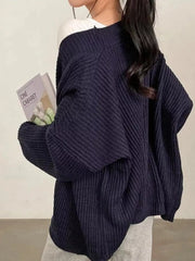 Open-Front Oversized Knit Cardigan