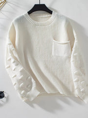 Pocket Detail Round-Neck Sweater
