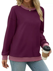 Contrast Trim Crew Neck Sweatshirt