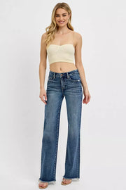 RISEN Tummy Control High-Rise Long Straight Jeans - Plus Size