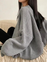 Open-Front Oversized Knit Cardigan