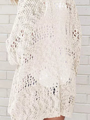 Openwork Open-Front Lightweight Cardigan