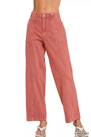 Zenana Straight-Leg Utility Pocket Jeans