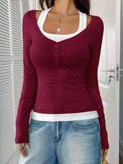 Scoop Neck Long-Sleeve Tee