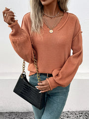 V-Neck Drop-Shoulder Sweater