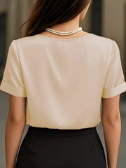 V-Neck Short-Sleeve Ruched Top