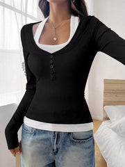 Scoop Neck Long-Sleeve Tee
