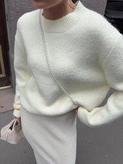Round-Neck Drop-Shoulder Sweater